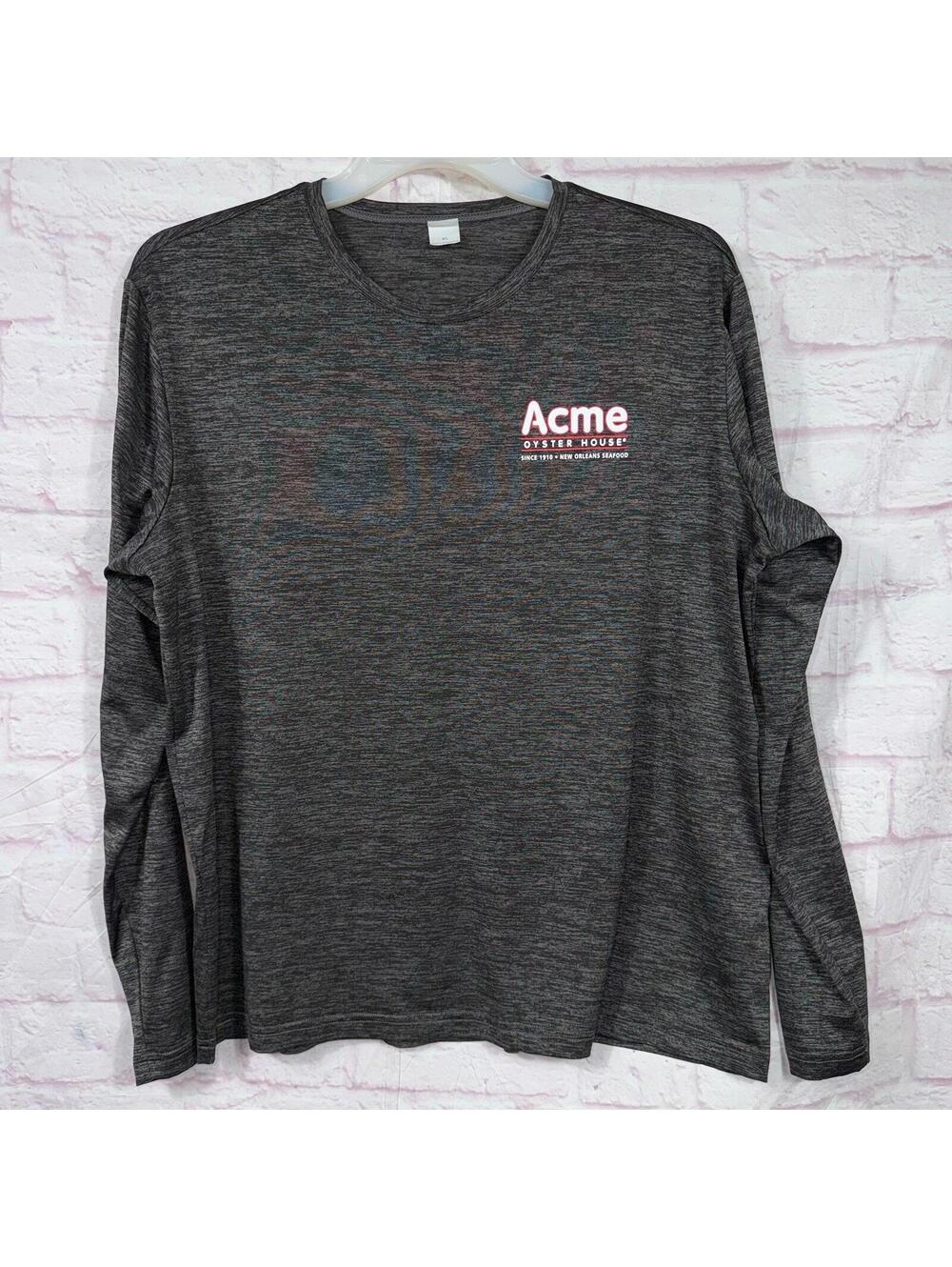 Acme Oyster House New Orleans Long Sleeve Performance Shirt Men’s XL Gray